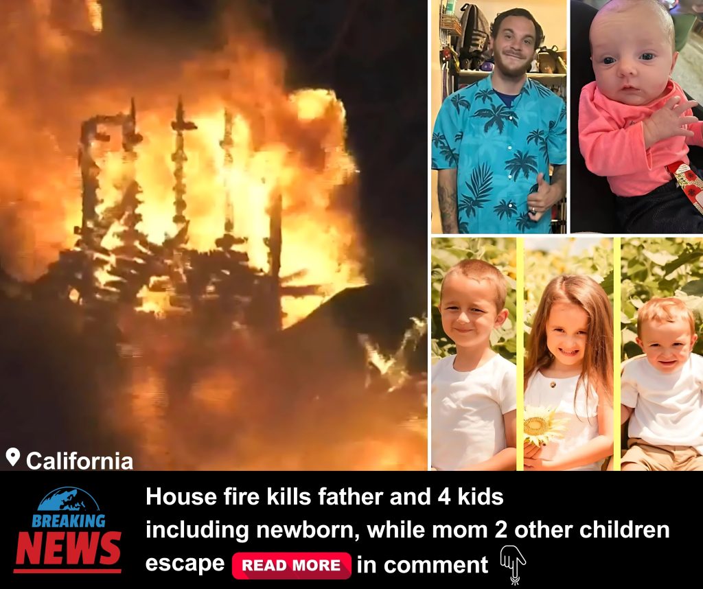 House fire kills father and 4 kids, including newborn, while mom, 2 other children escape