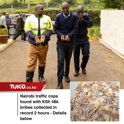 Nairobi: EACC Ambushes Traffic Cops Who Allegedly Collected KSh 48k Bribe in 2 Hours from Motorists Read more: https://www.tuko.co.ke/kenya/578934-nairobi-eacc-ambushes-traffic-cops-allegedly-collected-ksh-48k-bribe-2-hours-motorists