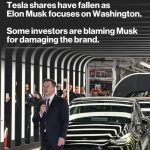 Tesla shares have plunged while Musk takes on Washington. Is that the reason?