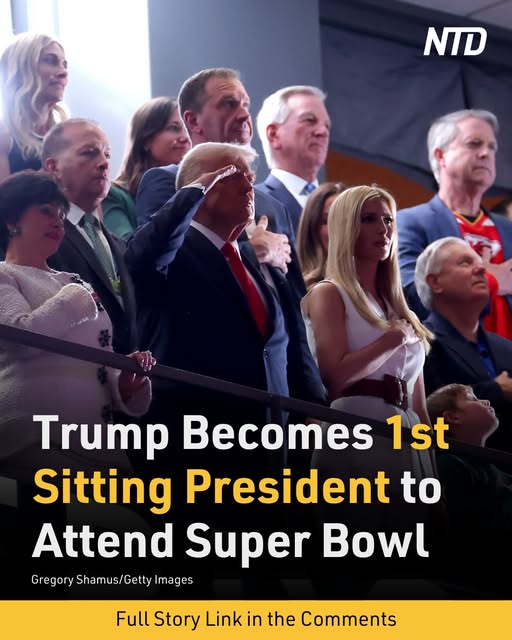 Trump Becomes 1st Sitting President to Attend Super Bowl