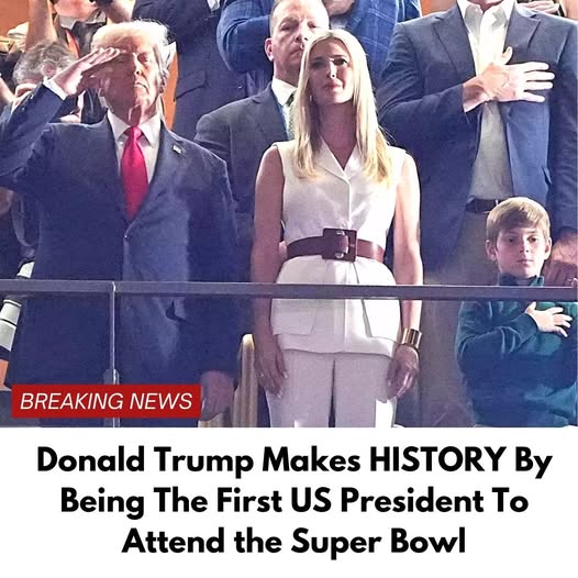 Donald Trump Makes History as the First U.S. President to Attend the Super Bowl