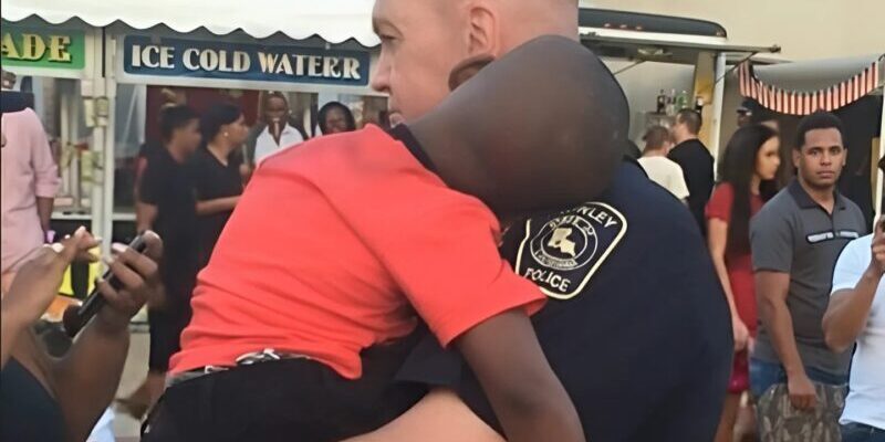 He fell asleep in a police officer’s arms 😴